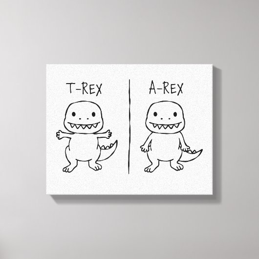 T-Pose T-Rex Sketch Canvas Afdruk (Voorkant)