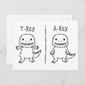 T-Pose T-Rex Sketch Feestdagenkaart (Voorkant / Achterkant)