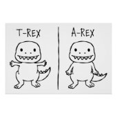 T-Pose T-Rex Sketch Perfect Poster (Voorkant)