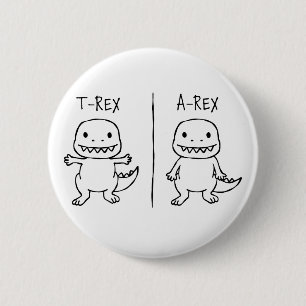 T-Pose T-Rex Sketch Ronde Button 5,7 Cm