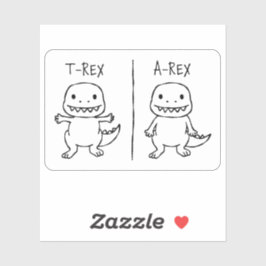 T-Pose T-Rex Sketch Sticker