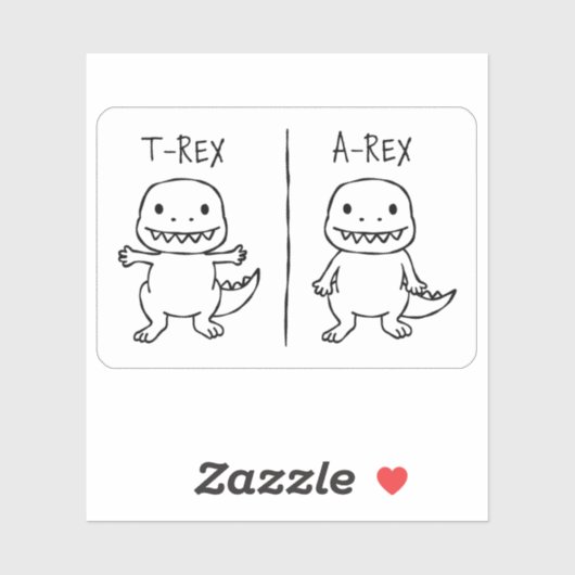 T-Pose T-Rex Sketch Sticker (Vel)