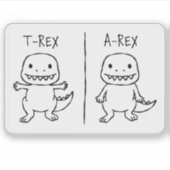 T-Pose T-Rex Sketch Sticker (Voorkant)
