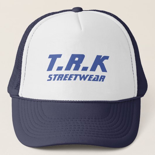 T.R.K NAVY BLUE TRUCKER HOED PET (Voorkant)