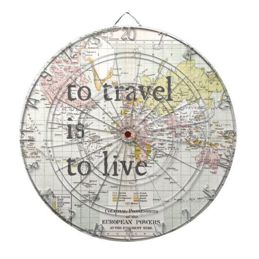 T Reizen is om te leven Dartbord (Voorkant)