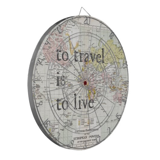 T Reizen is om te leven Dartbord (Voorkant Links)