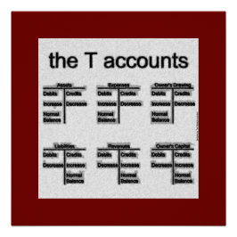 "T-rekeningen" Poster