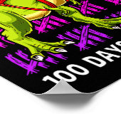 T Rex 100 Days of School Dinosaur T Rex Kinder Jon Poster (Hoek)