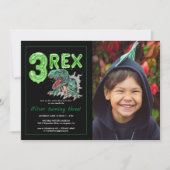 T-Rex "3 Rex" | Foto Dinosaur Birthday (Voorkant)