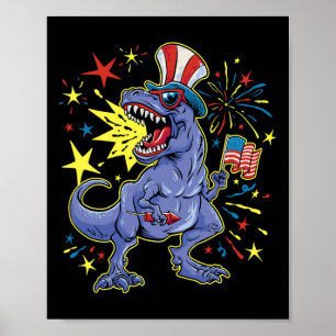 T-rex 4 juli vieren Onafhankelijkheidsdag Poster