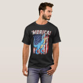 T rex 4th Juli Boys Mannen Funny Dinosaur Murica U T-shirt (Voorkant volledig)