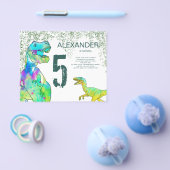 T Rex 5e Verjaardagsfeest Budget Uitnodiging Flyer (Enkel)