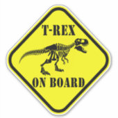 T-Rex aan boord Sticker (Voorkant)