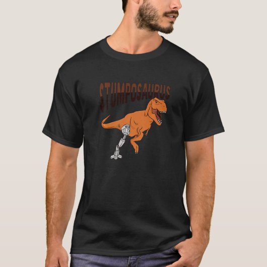 T Rex Amputee Joke Leg Prosthetic Dinosaur voor ee T-shirt (Voorkant)