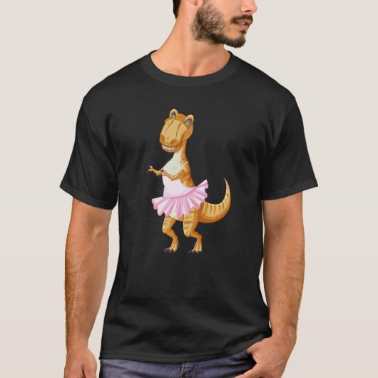 T Rex Artistic Ballet Ballerina Pointe Barr Graphi T-shirt (Voorkant)