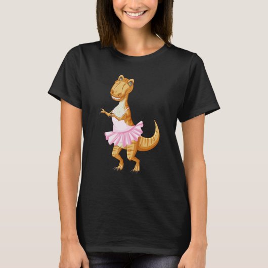 T Rex Artistic Ballet Ballerina Pointe Barr Graphi T-shirt (Voorkant)