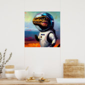 T Rex-astronaut Poster (Keuken)