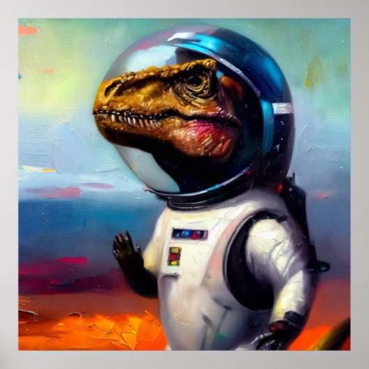 T Rex-astronaut Poster (Voorkant)
