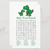 T-rex Baby shower Word Search Game (Voorkant / Achterkant)