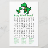 T-rex Baby shower Word Search Game (Voorkant)