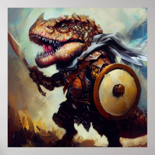 T Rex Barbarian Poster (Voorkant)