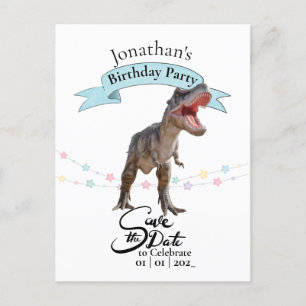 T Rex, bewaar de datum  Jongen Briefkaart