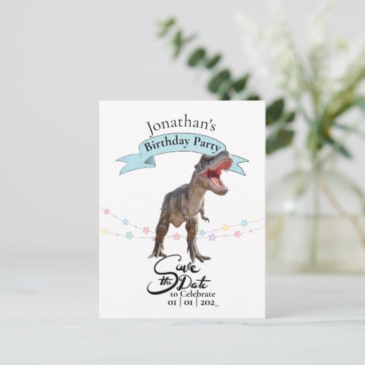 T Rex, bewaar de datum Jongen Briefkaart (Staand voorkant)