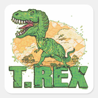 T Rex Big Dot Vierkante Sticker