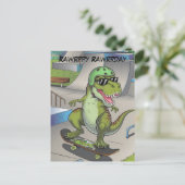 T-Rex bij skatepark skateboarden Briefkaart (Staand voorkant)