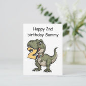 T-Rex bijt op de nummer 2 Briefkaart (Staand voorkant)