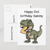 T-Rex bijt op de nummer 2 Briefkaart (Voorkant / Achterkant)