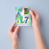 T Rex Birthday Party fotobudget Flyer (Hand)