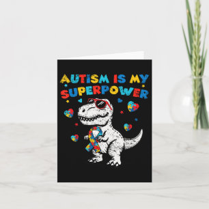 T-rex blauw autisme bewustzijn is mijn Superpower Kaart