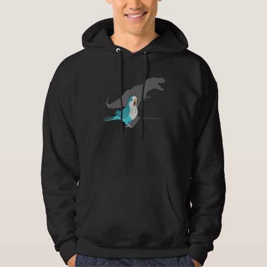 T-rex Blauwe Monk Parkiet, Grappige Birb memen, Sc Hoodie (Voorkant)