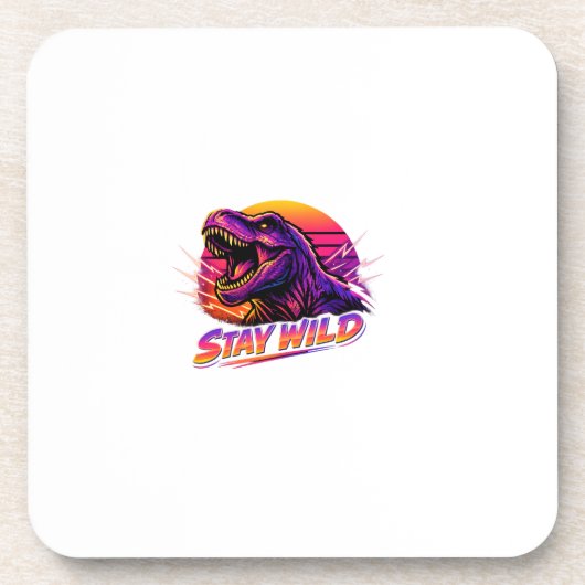 T-Rex Blijf Wild Bier Onderzetter (Voorkant)