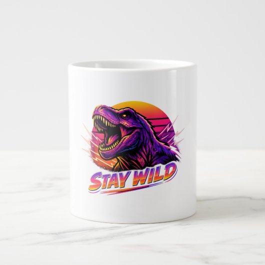 T-Rex Blijf Wild Grote Koffiekop (Voorkant)