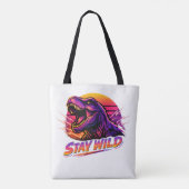T-Rex Blijf Wild Tote Bag (Achterkant)
