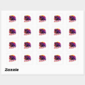 T-Rex Blijf Wild Vierkante Sticker (Vel)