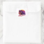 T-Rex Blijf Wild Vierkante Sticker (Tas)