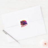 T-Rex Blijf Wild Vierkante Sticker (Envelop)