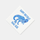 T-Rex Blue Dinosaur Schattigee Prehistorische Verj Servet (Hoek)