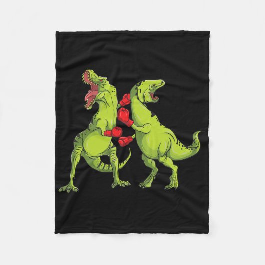 T-rex Boksen  Fleece Deken (Voorkant)
