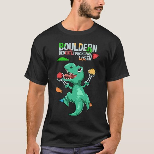 T Rex Bouldering en Rock climate T-shirt (Voorkant)