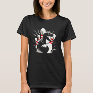T-Rex Bowling Kegel - Vintage Dinosaur Bowling Lie T-shirt