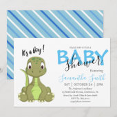 T rex boy baby shower aankondiging (Voorkant / Achterkant)