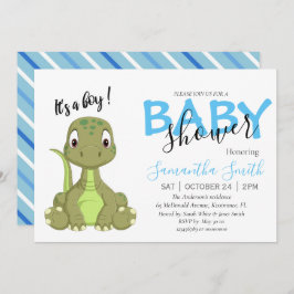 T rex boy baby shower aankondiging