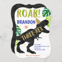 T-Rex, Boy, Third Birthday, Dinosaur