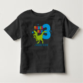 T Rex Boys Cute 3rd Birthday Persoonlijke naam Kinder Shirts (Voorkant)