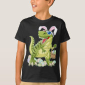 T Rex Boys Pasen Shirt Dinosaur Hero Gift (Voorkant)