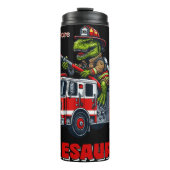 T-Rex Brandweerman Ontwerp Thermosbeker (Voorkant)
